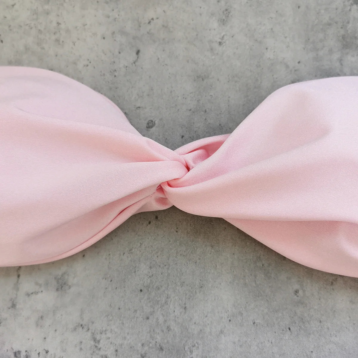 Women's Pink Twist-Front Bandeau Micro Bikini Set