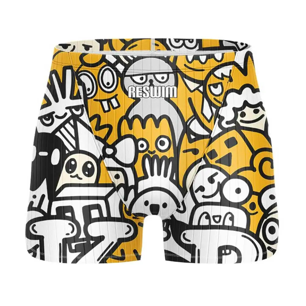 Funny Swimming Trunks Swim Jammer Swimsuit Shorts Summer Men's Athletic Training Swimwear Boys Surfing Pants Beach Tights Shorts