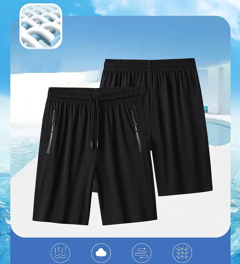Plus Size 8XL 9XL Bermuda Masculina Summer Quick-drying Ice Silk Beach Shorts Men Gym Joggers Running Basketball Shorts Clothing