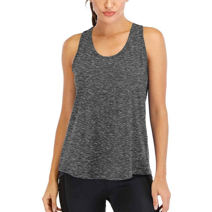 Summer Quick-dry Yoga Fitness Tank Top For Women Solid Color Soft Breathable Racerback Sleeveless Loose Fit Casual Sports Vest