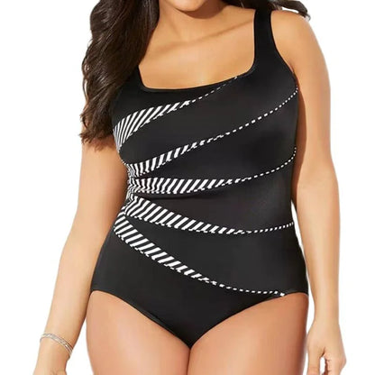 One-Piece Large Size Swimwear Push Up Women's Plus Size Swimsuit XXXL Bathers Closed Bodysuit Female Bathing Suit Pool Beachwear