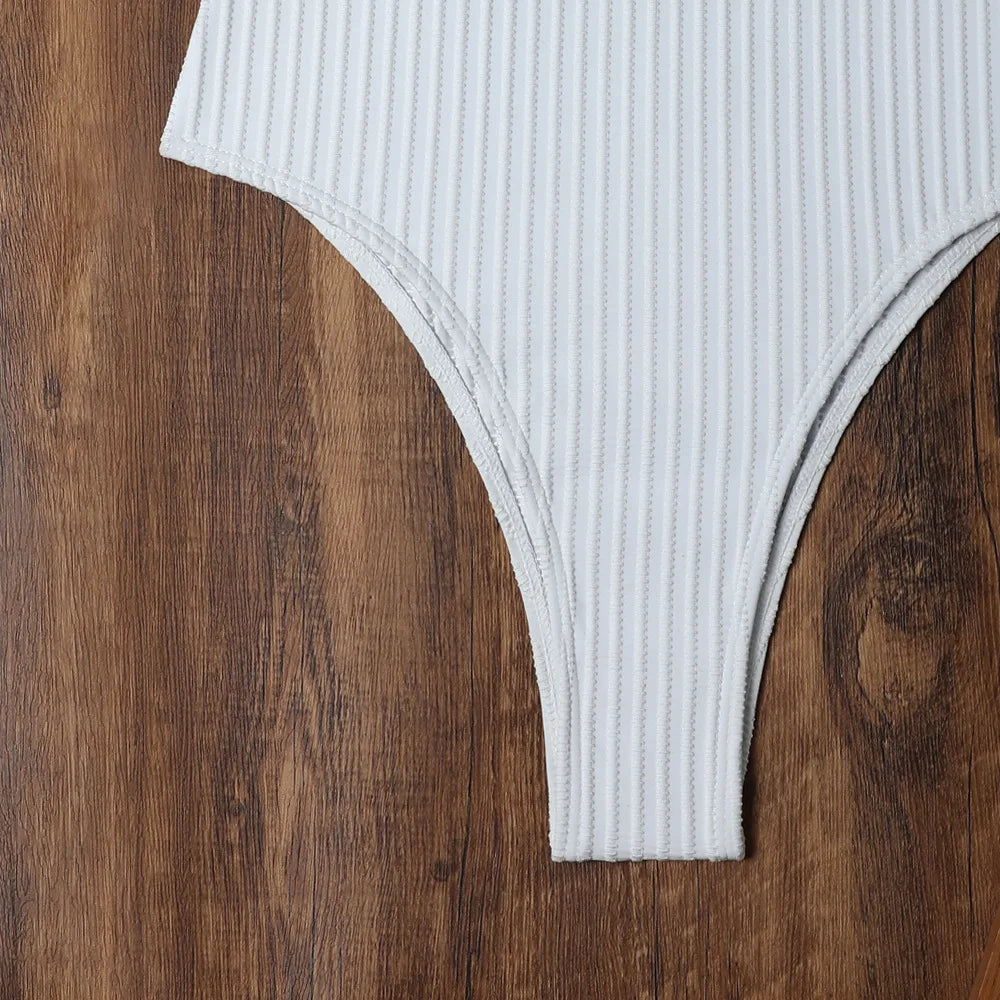 White One Piece Swimsuits Closed Women's Swimwear Push Up For Swimming Wear Body Bathing Suits Beachwear Pool Bather