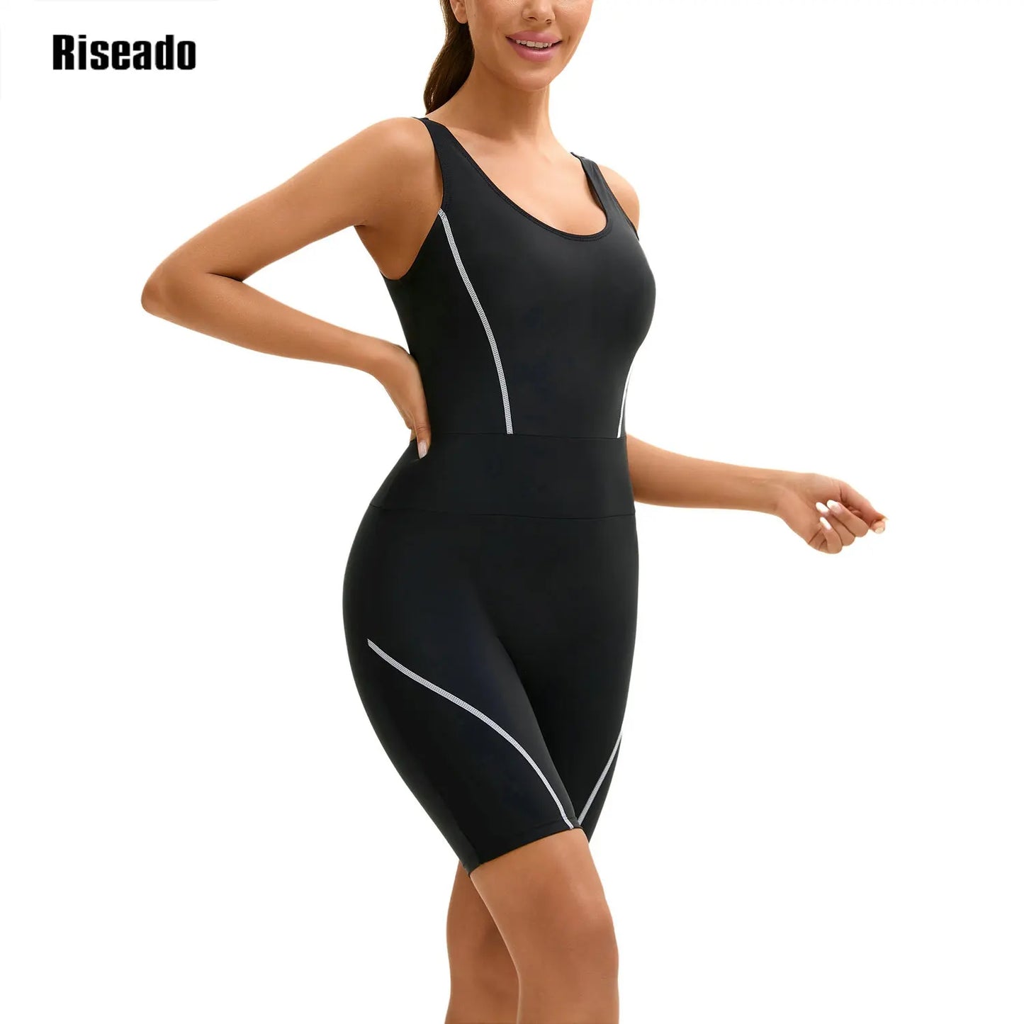 Women's Boyleg Sport One Piece Swimsuit Sleeveless Athletic Swimwear Training Bathing Suit