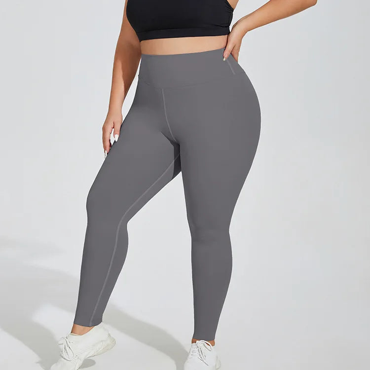 L-4XL Plus Size Sports Pants Lines Lifting Buttocks Sports Tight Pants Women High Waist Elastic Fitness Running Yoga Pants