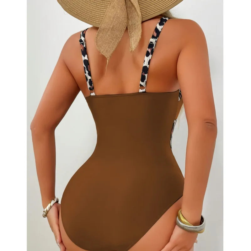 Summer Print One Piece Swimsuits Closed Women Swimwear Push Up Swimming Wear Body Bathing Suits Beachwear Pool Bather