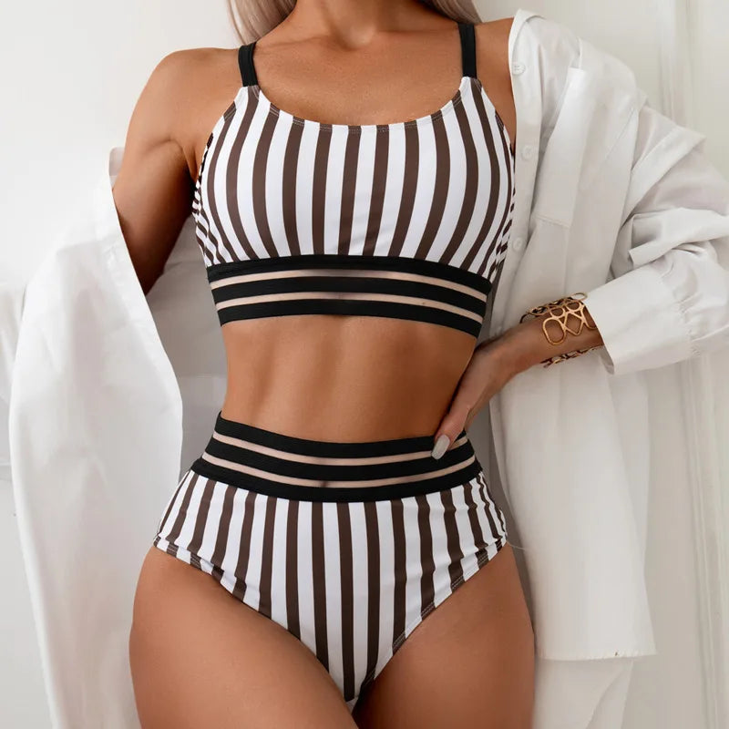 Striped Bikinis Swimsuit Women's Swimwear Push Up Female Beach Swim Wear Bathing Suit Brazilian Bikini Set Pool Bather
