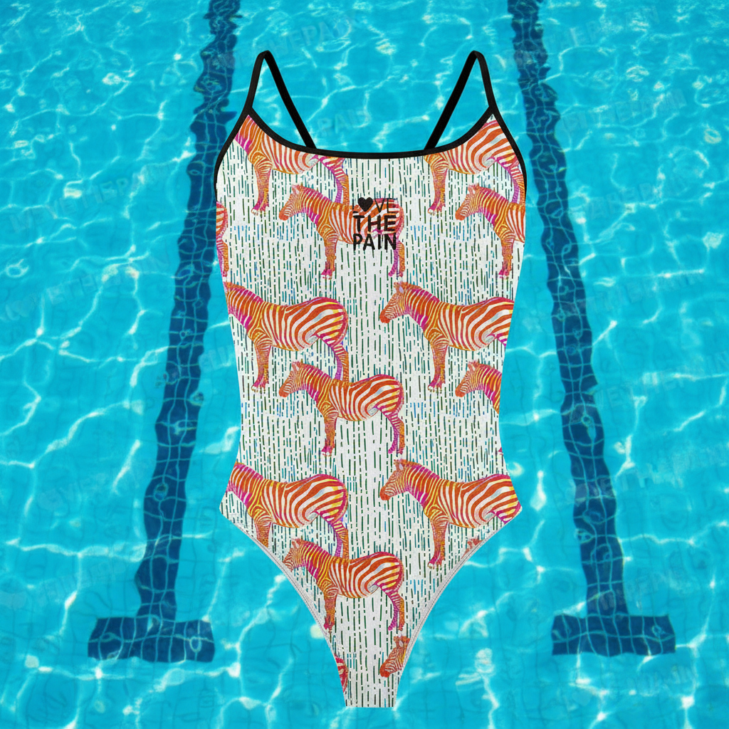 Love The Pain Ladies Thin Straps Swimsuit One-piece Triangle Athletic Sports Quick-drying Functional Training Swimsuit Women Bathers Pool Squad