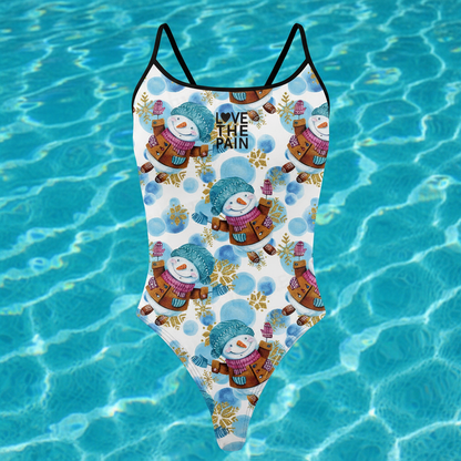 Love The Pain Women One-Piece Swimsuit Pool Bathers Squad Back Monokini Bathing Suits Beachwear Triathlon Functional Training Swimwear