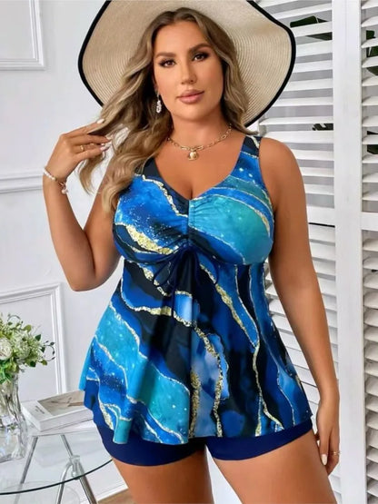 L-5XL Plus Size High Waist Bikini Women's Push Up Large Size 3XL 4XL Swimsuit Summer Tummy Control Swimwear Tankini Sets