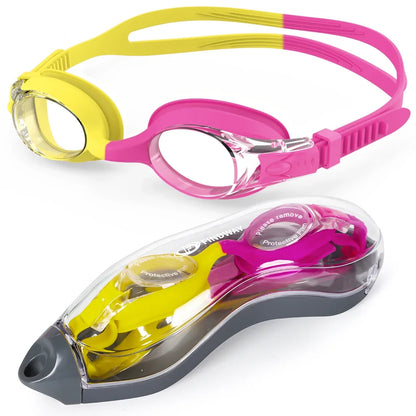 Findway Child Swimming Glasses Upgrade Waterproof Anti Fog UV  Professional Diving Swimming Glasses Eyewear Kids for Age 3-10
