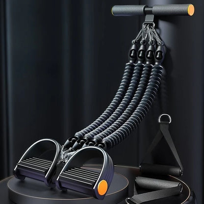 50-100LBS Pedal Tension Rope Men Abdominal Strengthen Elastic Band Tension Rope Expand Chest Strength Exercise Fitness Equipment