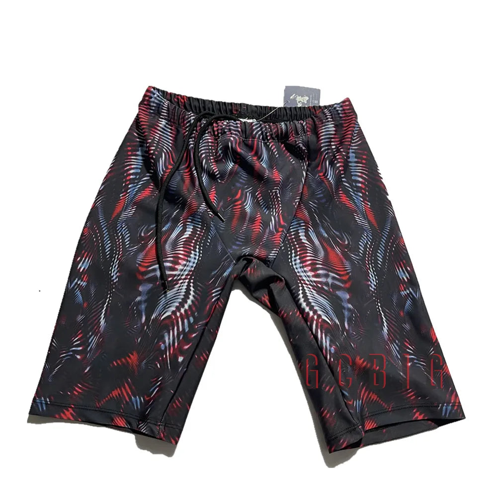 Mens Summer Lycra Trunks Swimwear Training Swim Shorts Boys Jammers Sports Surf Shorts Trunks Swimsuits Beach Swimming Pants