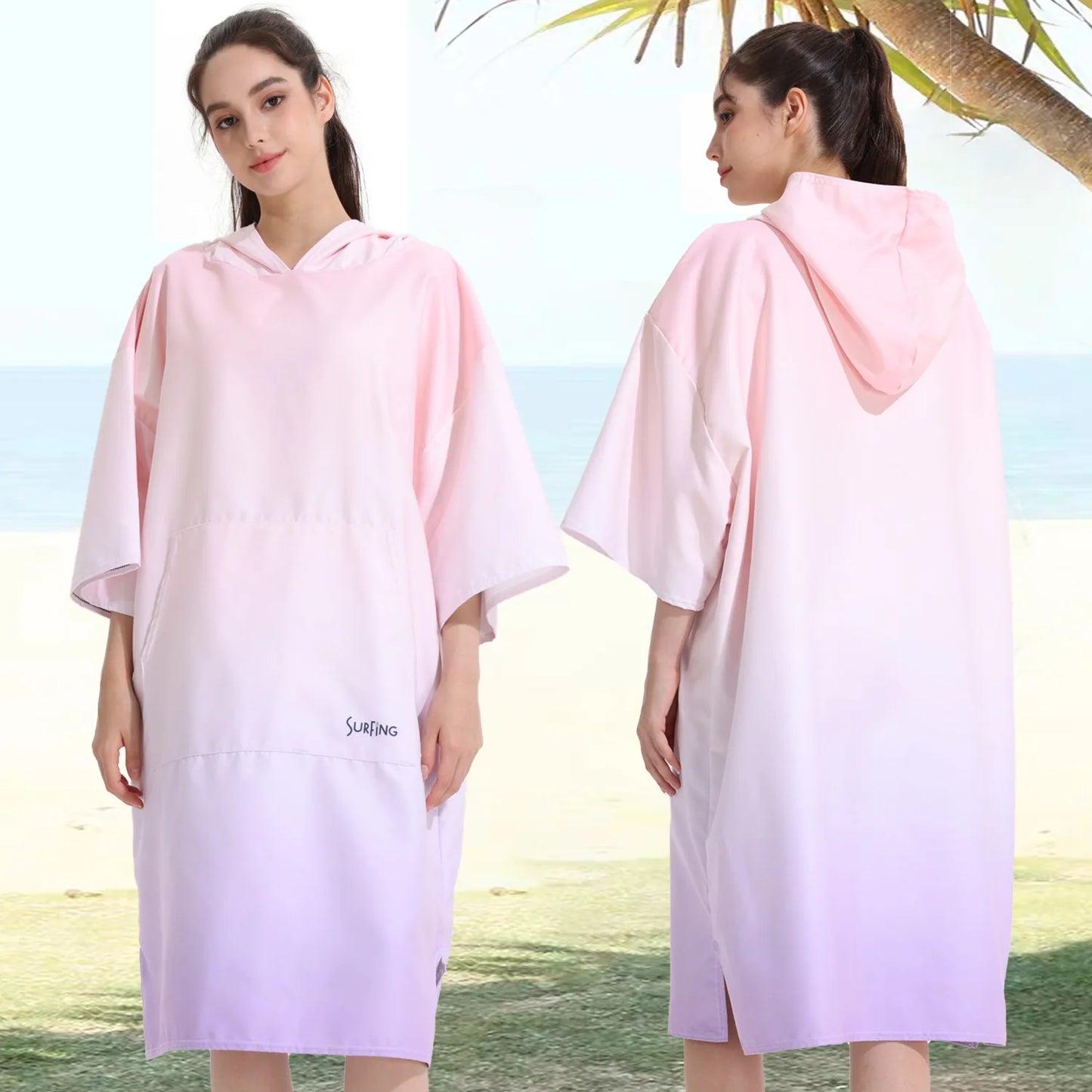 Poncho Towel Change Robe Poncho Quick-drying Hooded Bath Towel Swimming Robe Beach Swimming Surfing Towel Adult