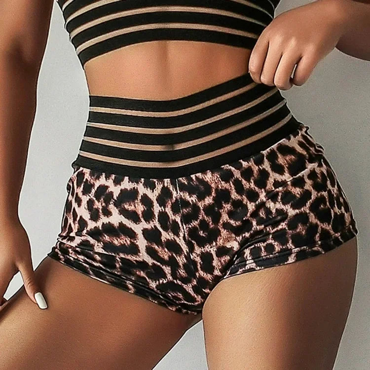 Fashionable Printed Shorts, High Waisted and Hip Lifting Sports and Fitness Running Yoga Three Quarter Pants