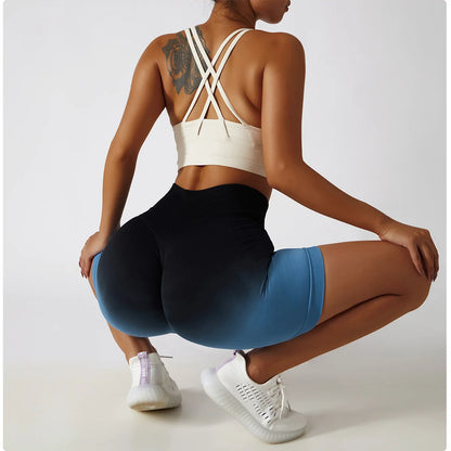 Summer Seamless High Waist Yoga Shorts Butt Lift Cycling Shorts Gym Shorts Women Pants Breathable Tie-dye Sports Leggings Women
