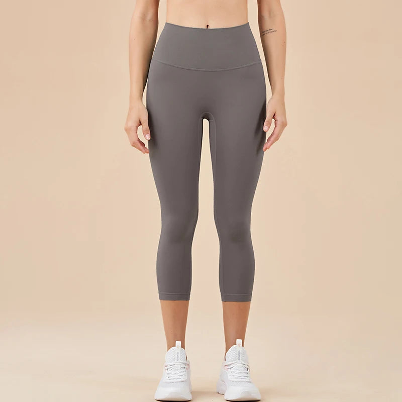 Women's High-Waisted Capri Yoga Leggings with Hidden Pocket
