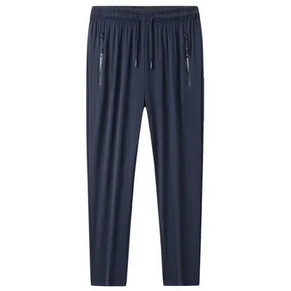 Plus Size 7XL 8XL 9XL Summer Ice Silk Sweatpants Men's High Elastic Gym Joggers Running Quick Drying Sports Pants Men Trousers