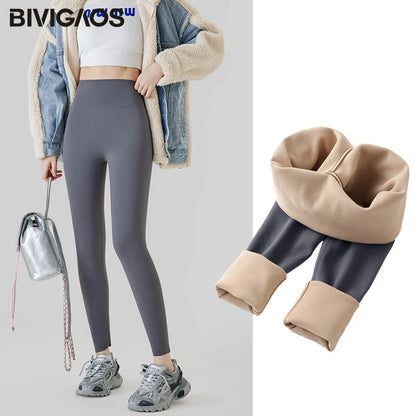 Autumn High Waist Seamless Rabbit Fleece Shark Leggings Women Winter Clothes Warm Leggings Slim Casual Leggings