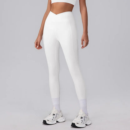 Women Yoga Leggings Hips Lifting Gym Leggings V Waist Sport Pants High Waist Fitness Leggings Workout Running Pants Tight