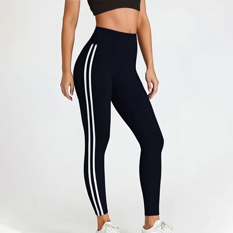 Side Lines Yoga Legging High Waisted Leggings for Women Buttery Smooth Soft Women Solid Yoga Stretchy Gym Tight Stripe