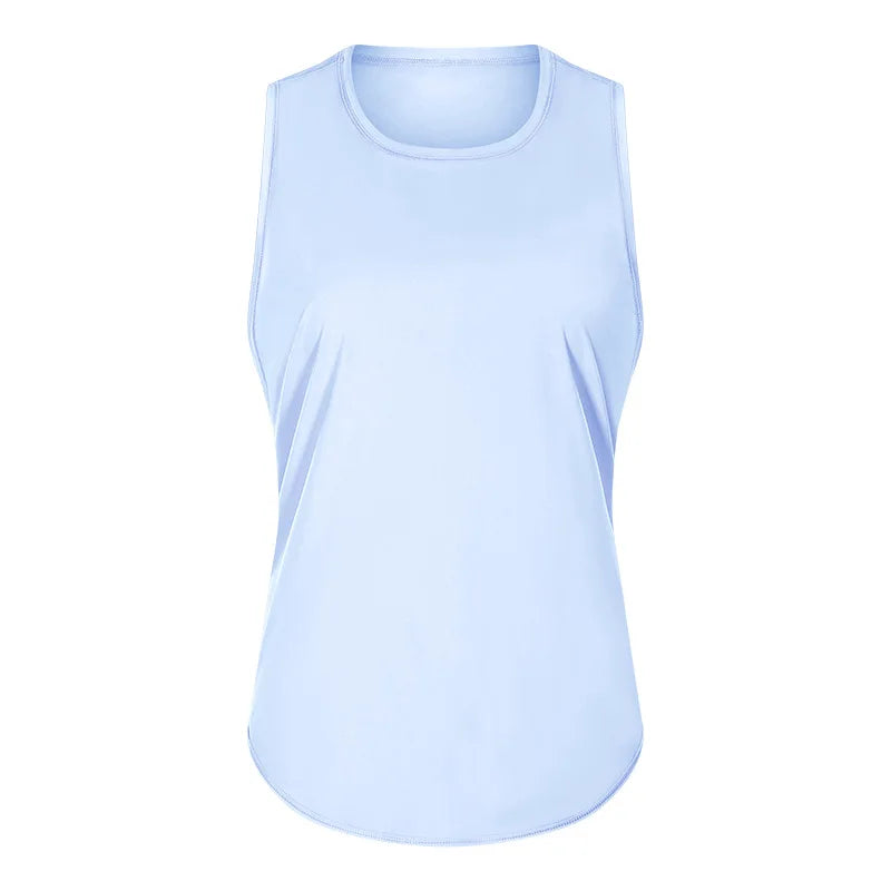 Women Summer  Open-Back Yoga Vest for  Loose-Fit and Moisture-Wicking Sleeveless   Running Fitness Shirt