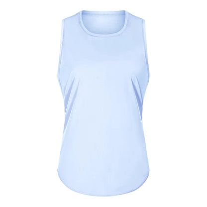 Women Summer  Open-Back Yoga Vest for  Loose-Fit and Moisture-Wicking Sleeveless   Running Fitness Shirt