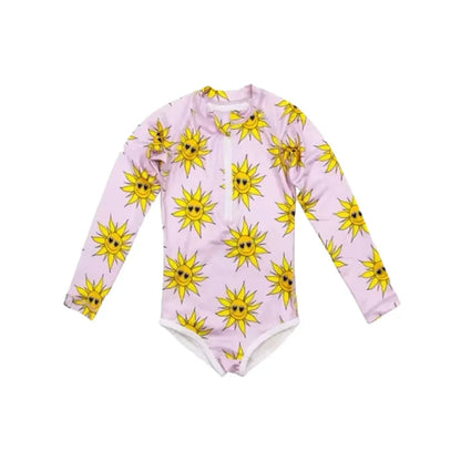 Toddler Girls Swimwear Summer Baby Rash Guard Long Sleeve Swimsuit Boys Bathing One-Piece Kids Clothes