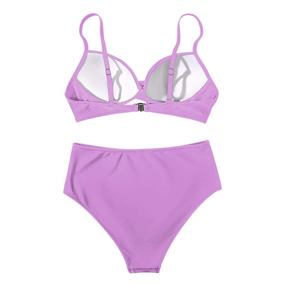 Two Pieces Swimsuits Women Bikini Set Beachwear Push Up Solid Summer Bathing Suit Triangle Bikini Swimwear Low Waist