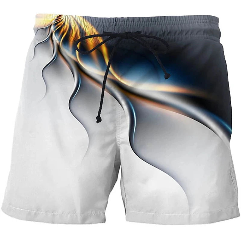 Summer Man Loose Beach Shorts 3D Print Flame Graphics Oversized Men Swimming Shorts Fashion Casual Quick Drying Male Short Pants