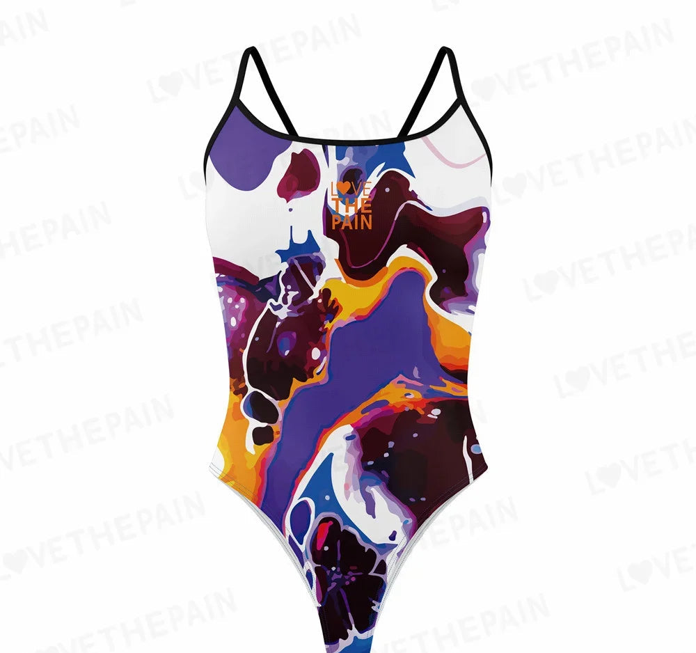 Love The Pain  Women's  One-piece Triangle Swimsuit Sports Function Training Swimsuit Competition
