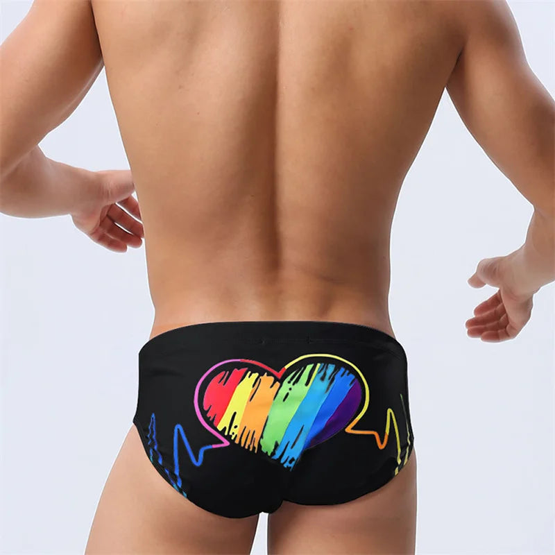 Men's Swimming Trunks Sports Bathing Briefs Close-fitting Quick-drying Beach Briefs Seaside Underwear