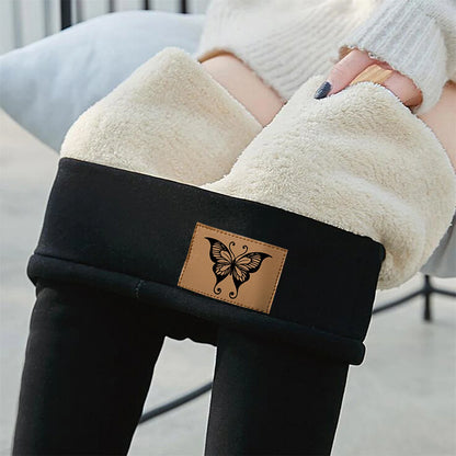 Winter Women Leggings Solid Warm Leggings Thicken Lamb wool Hight Waist Fleece Keep Butt Lift High Stretchy Walking Pants Pocket
