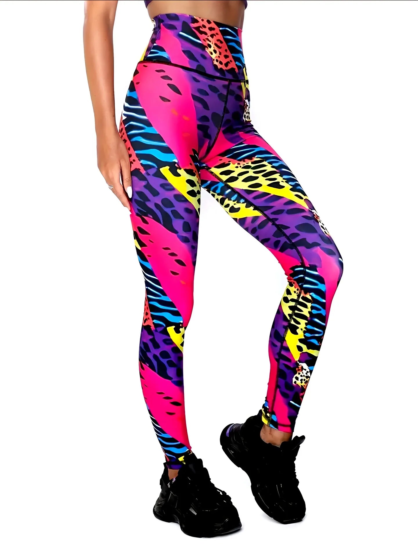Women's 50-color high-waist printed yoga pants, hip-lifting tight quick-drying sports yoga pants