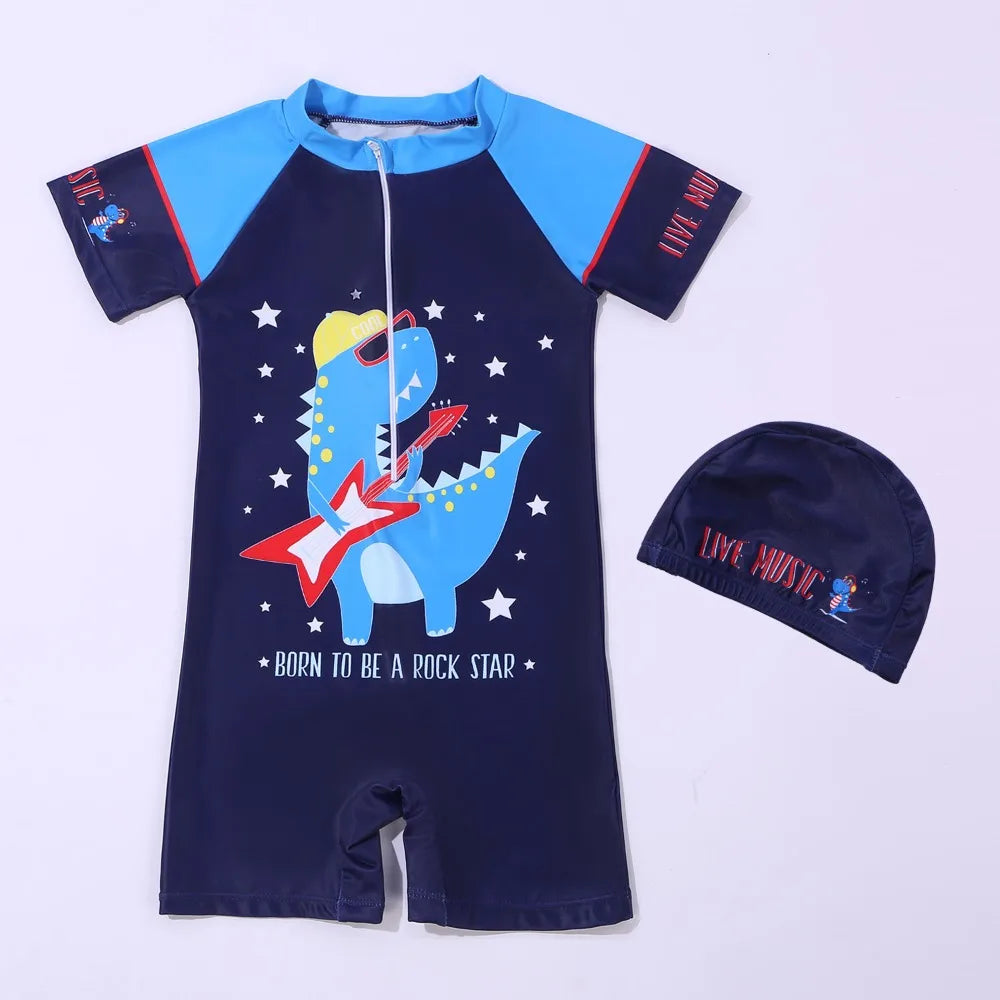 UV Baby Girl Swimsuit One Piece Swimming Jumpsuit Unicorn Bathing Suit SPF 50 Short Sleeve Kids Swimwear for Girls 2-12 Years