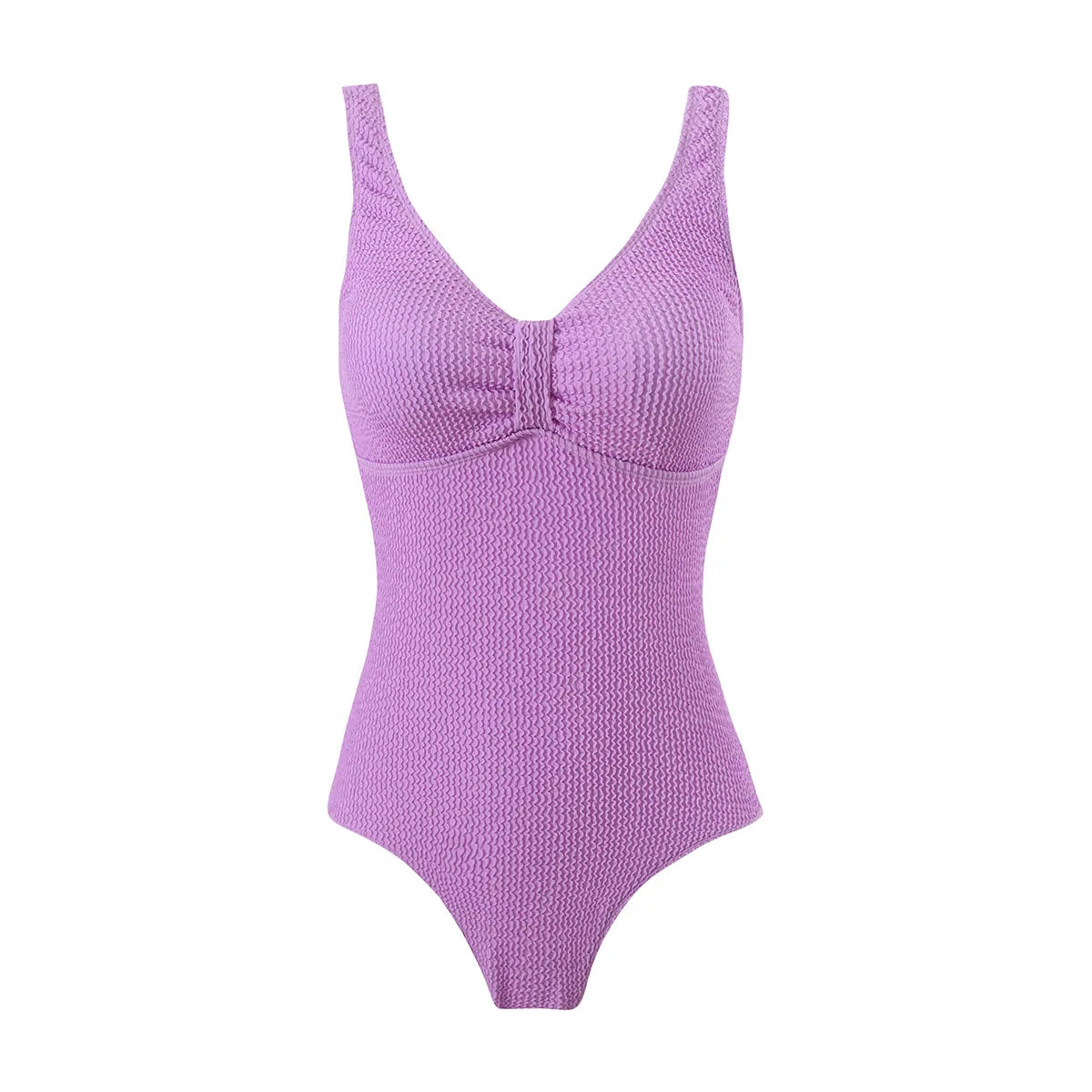 Scoop Neck One Piece Swimsuit Woman Backless Bodysuit Crinkle Swimwear Beach Wear Blue Bathing Suits Ladies Holiday Summer