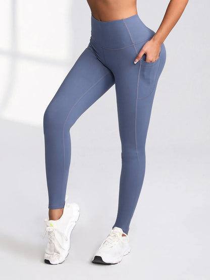 S-2XL Autumn Pockets Gym Leggings Women Push Up High Waist Running Outdoors Sports Leggings Women Activewear Stretch Pants