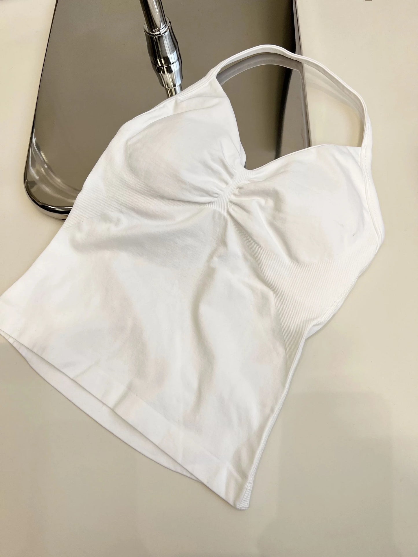 Longline Strappy Gym Top Custom Logo Backless Gym Clothes Women Scrunch Built-in Bra With Removable Cups Yoga Tank Tops