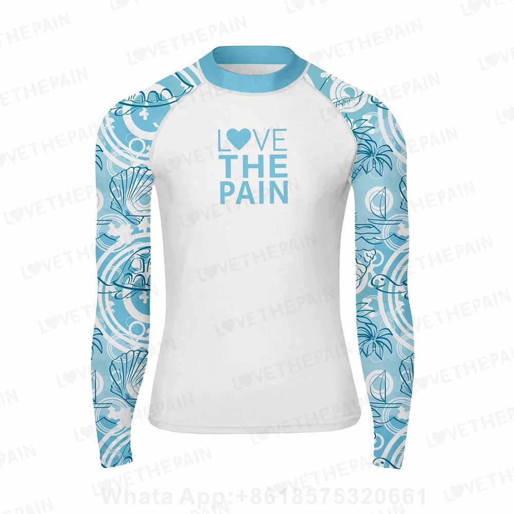 Men Long Sleeve Rash Guards Surf T-shirts UV Protection Swimsuit Surfing Diving Swimwear Swim Surf Beach Rash guard