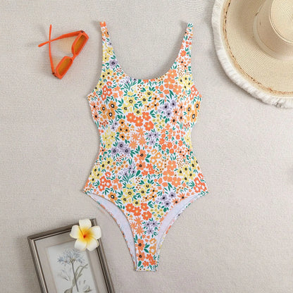 Swimwear Women One-Piece Swimsuit Woman Bodysuit Floral Print Swimming Suit Beach Wear Bathing Suit Monokini
