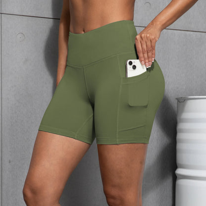 1/4PCS Women Side Pocket Yoga Short Leggings High Waist Squat Proof Fitness Pants Quick Drying Cycling Gym Leisure Sports Shorts