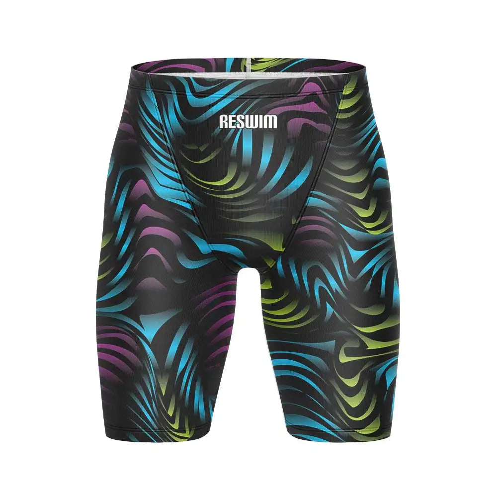 Men's Print Swim Jammer Training Sports Beach Diving Surfing Pants Tights Shorts Swimming Trunks Summer Quick Dry Swimsuit