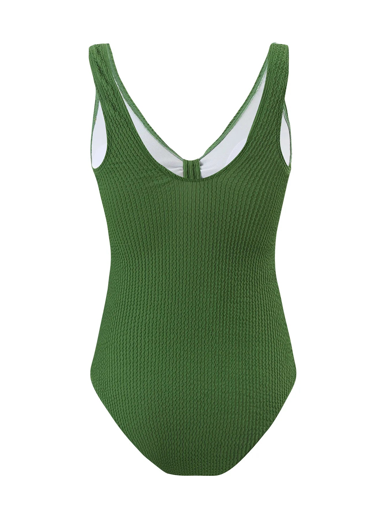 Scoop Neck One Piece Swimsuit Woman Backless Bodysuit Crinkle Swimwear Beach Wear Blue Bathing Suits Ladies Holiday Summer
