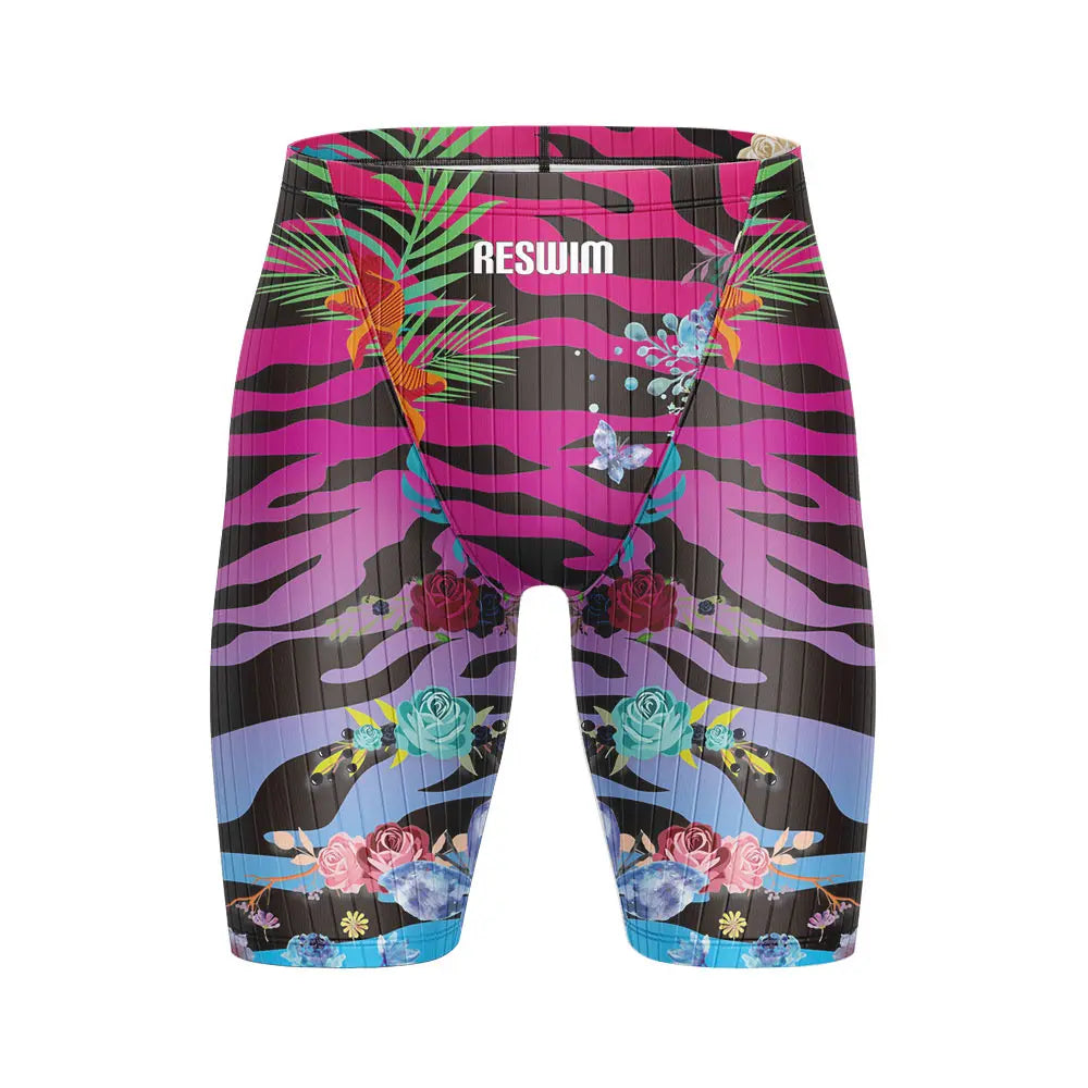 Men's Swim Jammer Swimsuit Swimming Trunks Beach Tights Shorts Athletic Training Swimwear Pool Suit Running Surfing Pants