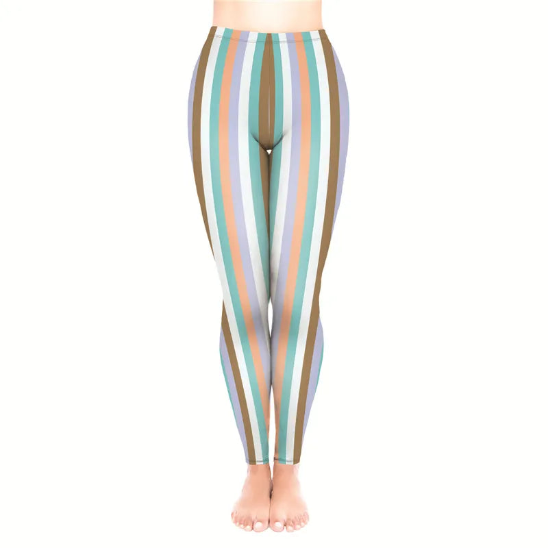 DeanFire Women's 80s Leggings Artistic Splash Printed Buttery Soft Stretchy Pants Leggings Elastic Waist Regular Trousers
