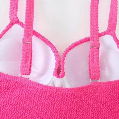 S - XL Ribbed Push Up Swimsuit Female Swimwear Women One Piece With Bra Cup Bather Bathing Suit Swim
