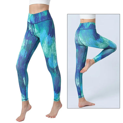 Cloud Hide Yoga Pants Sports Leggings Women High Waist Trainer Long Tights Flower Push Up Running Trouser Workout S- XL