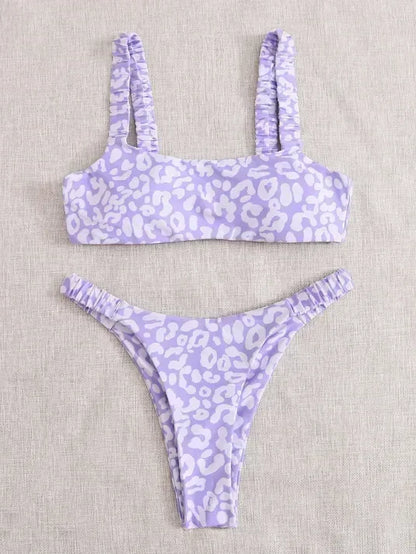 micro bikini women orange leopard print push up padded thong swimsuit female cut out bathing suit swimwear biquini