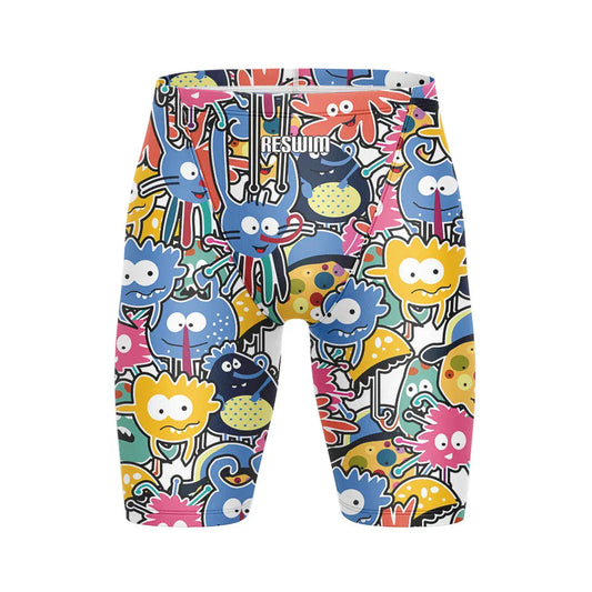 Men's Swim Jammer Athletic Practice Knee-Length Swimsuit Shorts Beach Tights Shorts Swim Pool Pants Swimming Trunks Swimwear