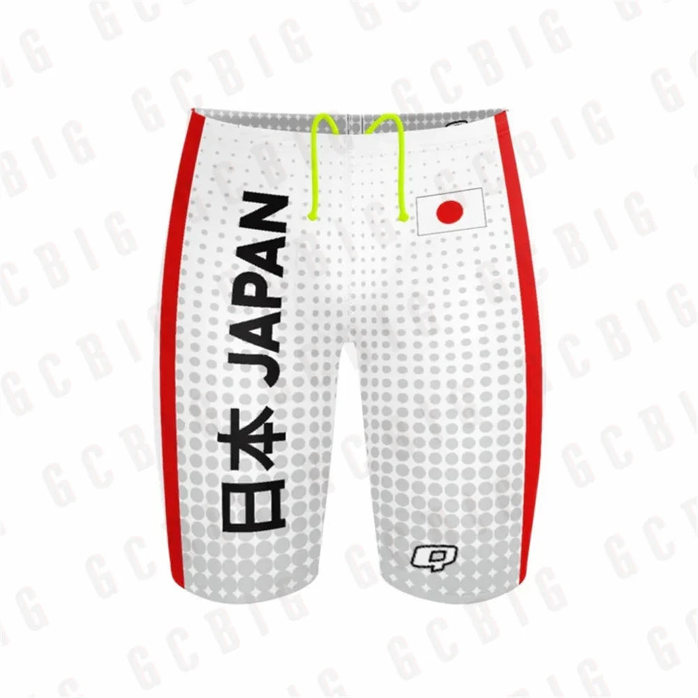 Mens Summer Lycra Trunks Swimwear Training Swim Shorts Boys Jammers Sports Surf Shorts Trunks Swimsuits Beach Swimming Pants