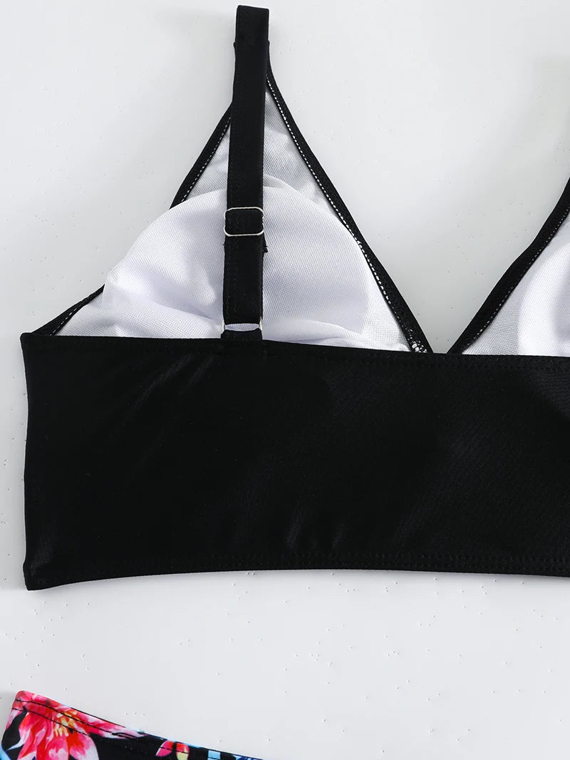 Two Pieces Swimsuits Women Bikini Set Beachwear Push Up Solid Summer Bathing Suit Triangle Bikini Swimwear Low Waist